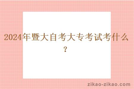 2024年暨大自考大专考试考什么？