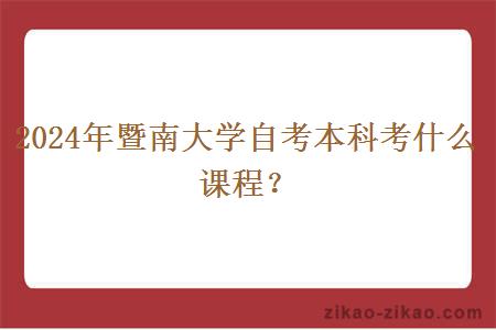 2024年暨南大学自考本科考什么课程?