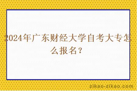 2024年广东财经大学自考大专怎么报名?