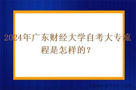 2024年广东财经大学自考大专流程是怎样的？