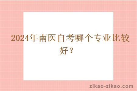 2024年南医自考哪个专业比较好?