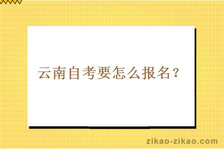 云南自考要怎么报名?