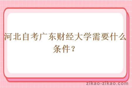 河北自考广东财经大学需要什么条件?