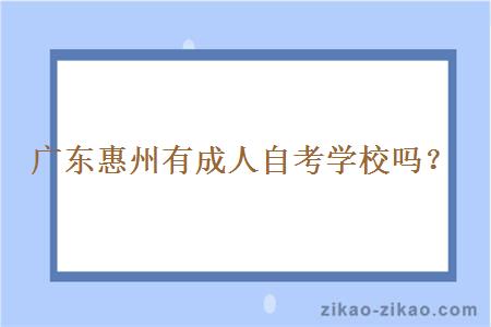 广东惠州有成人自考学校吗?