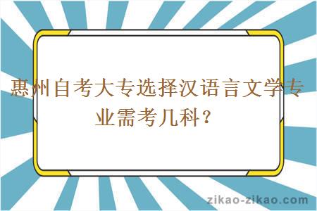 惠州自考大专选择汉语言文学专业需考几科？
