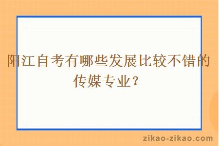 阳江自考有哪些发展比较不错的传媒专业?