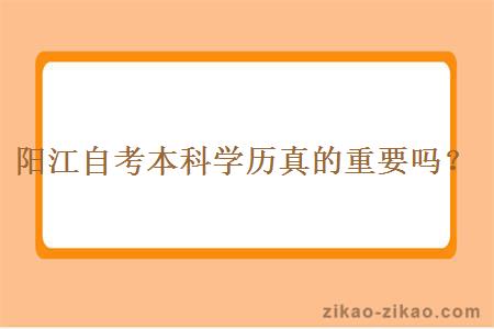 阳江自考本科学历真的重要吗?