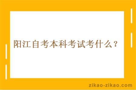 阳江自考本科考试考什么?