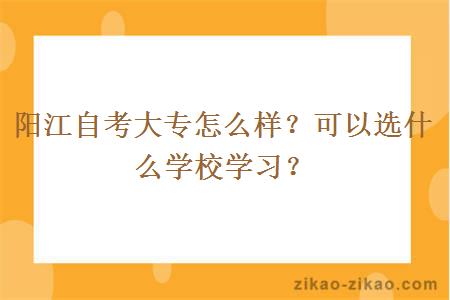 阳江自考大专怎么样?可以选什么学校学习?