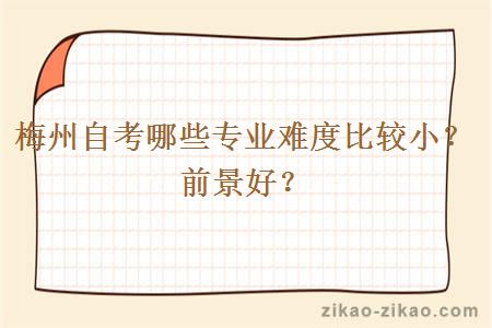 梅州自考哪些专业难度比较小?前景好?