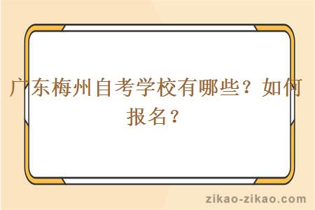 广东梅州自考学校有哪些?如何报名?