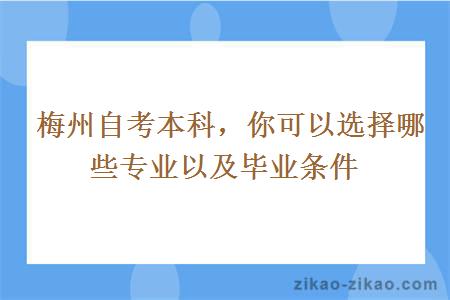  梅州自考本科，你可以选择哪些专业以及毕业条件