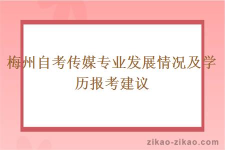 梅州自考传媒专业发展情况及学历报考建议