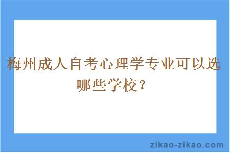 梅州成人自考心理学专业可以选哪些学校？