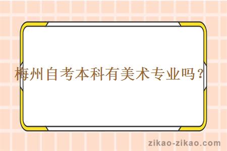 梅州自考本科有美术专业吗?