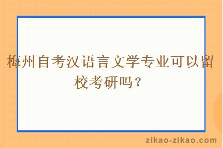 梅州自考汉语言文学专业可以留校考研吗？