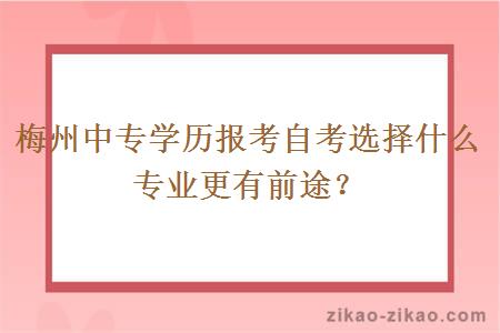 梅州中专学历报考自考选择什么专业更有前途？