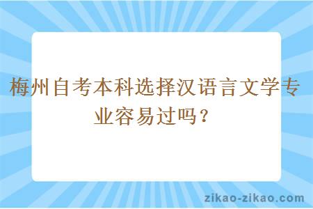 梅州自考本科选择汉语言文学专业容易过吗？