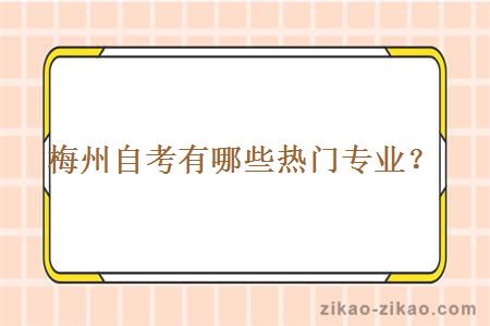梅州自考有哪些热门专业?