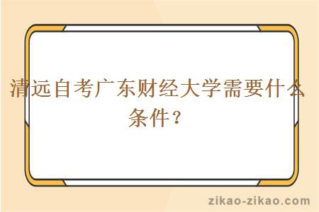 清远自考广东财经大学需要什么条件？