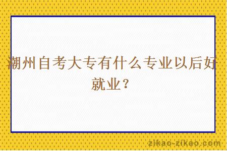 潮州自考大专有什么专业以后好就业?