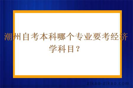 潮州自考本科哪个专业要考经济学科目?