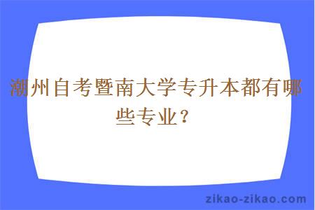 潮州自考暨南大学专升本都有哪些专业?