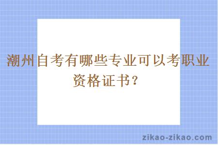 潮州自考有哪些专业可以考职业资格证书？