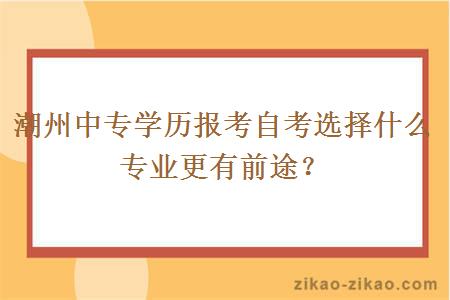 潮州中专学历报考自考选择什么专业更有前途?