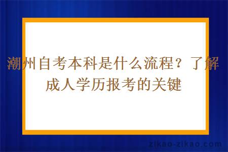 潮州自考本科是什么流程?了解成人学历报考的关键