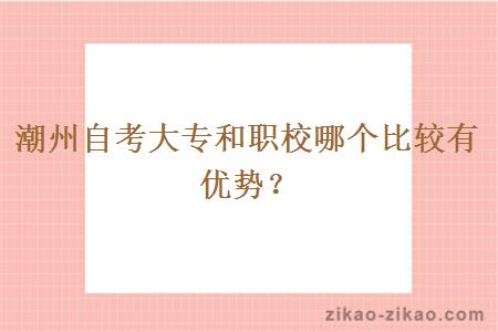 潮州自考大专和职校哪个比较有优势？