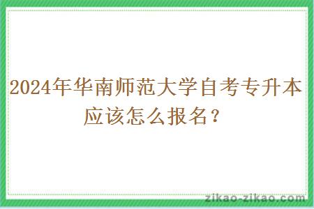 2024年华南师范大学自考专升本应该怎么报名？