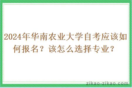 2024年华南农业大学自考应该如何报名？该怎么选择专业？
