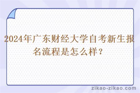 2024年广东财经大学自考新生报名流程是怎么样？