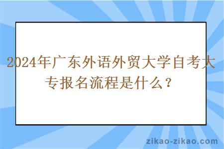 2024年广东外语外贸大学自考大专报名流程是什么？