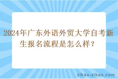 2024年广东外语外贸大学自考新生报名流程是怎么样?