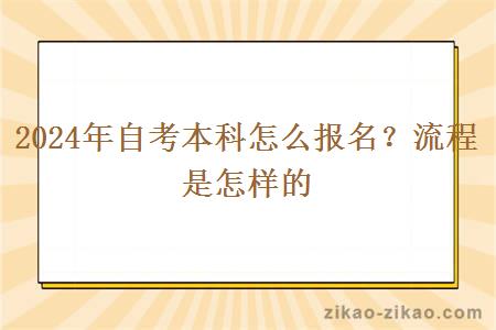 2024年自考本科怎么报名?流程是怎样的