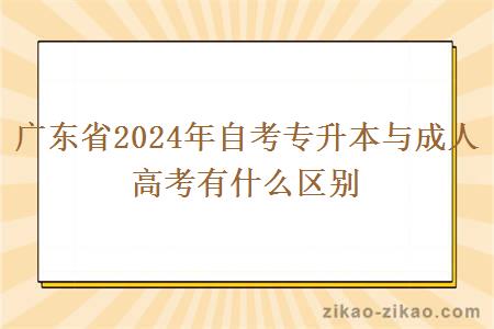 广东省2024年自考专升本与成人高考有什么区别 广东省2024年自考专升本与成人高考有什么区别
