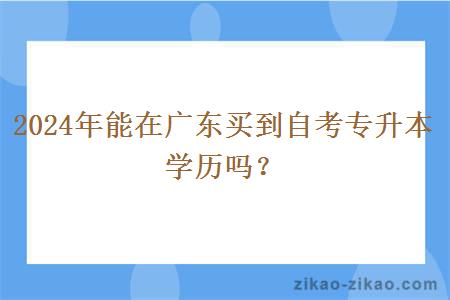 2024年能在广东买到自考专升本学历吗? 2024年能在广东买到自考专升本学历吗?