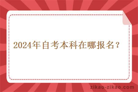 2024年自考本科在哪报名? 2024年自考本科在哪报名?