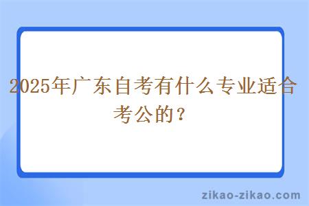 2025年广东自考有什么专业适合考公的? 2025年广东自考有什么专业适合考公的?