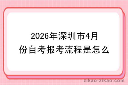 2026年深圳市4月份自考报考流程是怎么样的?