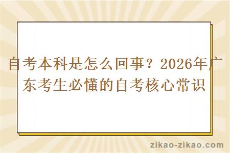 自考本科是怎么回事?2026年广东考生必懂的自考核心常识 自考本科是怎么回事?2026年广东考生必懂的自考核心常识