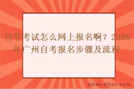 自学考试怎么网上报名啊?2026年广州自考报名步骤及流程 自学考试怎么网上报名啊?2026年广州自考报名步骤及流程