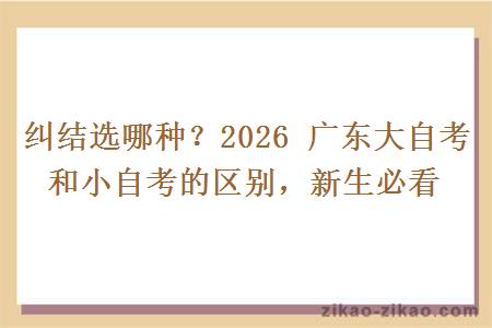 纠结选哪种？2026 广东大自考和小自考的区别，新生必看