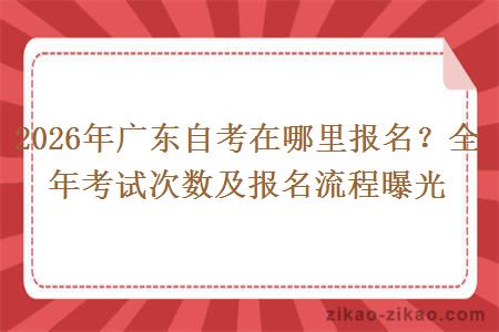 2026年广东自考在哪里报名?全年考试次数及报名流程曝光 2026年广东自考在哪里报名?全年考试次数及报名流程曝光