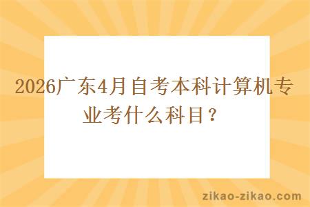 2026广东4月自考本科计算机专业考什么科目？