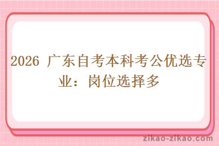 2026 广东自考本科考公优选专业:岗位选择多 2026 广东自考本科考公优选专业:岗位选择多
