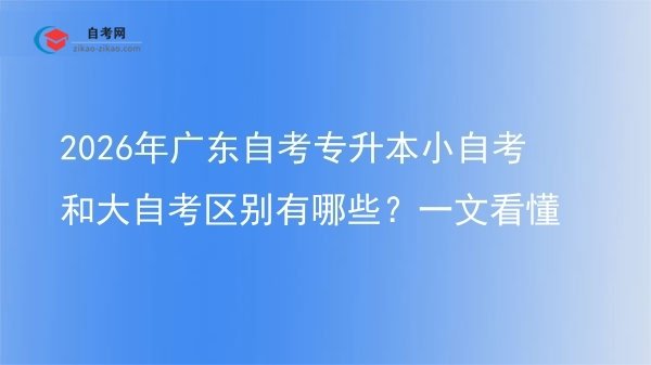 2026年广东自考专升本小自考和大自考区别有哪些?一文看懂图片