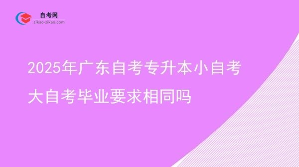 2025年广东自考专升本小自考大自考毕业要求相同吗图片